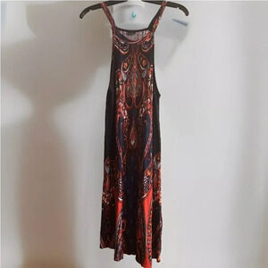 LASCANA Tank Mini Dress Or Tunic Red & Blue Paisley Print Women’s  Size Med